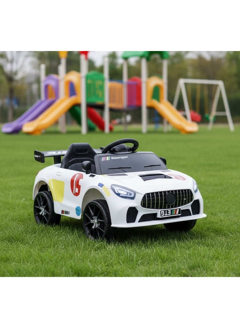 سيارة أطفال كهربائية بمحركين وريموت كنترول مع إضاءة وموسيقى 12 فولت مع وضعية الهزاز وأبواب قابلة للفتح وبمدخل USB - Image 1